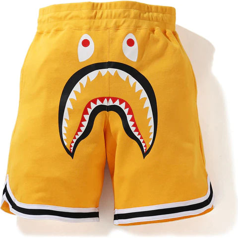 BAPE SHARK BASKETBALL SWEAT SHORTS MENS - 1H30-153-015 / Yellow / XLarge - AUTHENTIC -NEW WITH TAGS