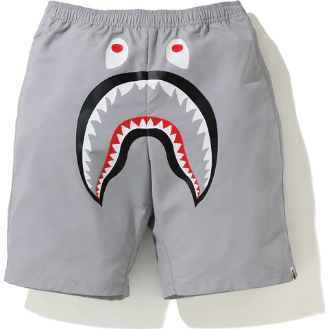 BAPE SHARK BEACH SHORTS MENS GRAY - AUTHENTIC -NEW WITH TAGS