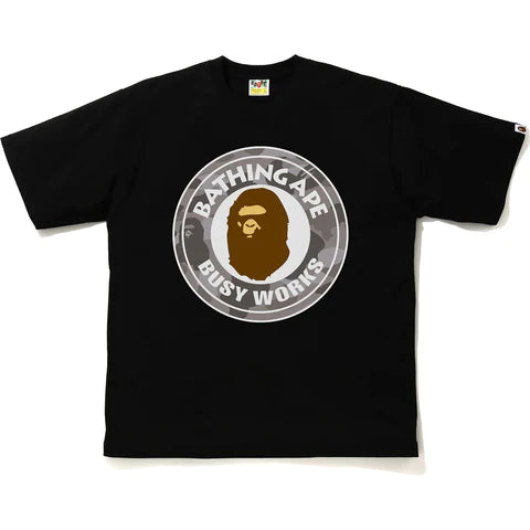 BAPE COLOR CAMO BUSY WORKS RELAXED TEE MENS - 1H30-110-014 / Black x Gray / Large - AUTHENTIC -NEW WITH TAGS