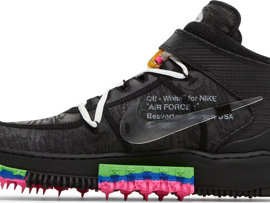 Off-White x Air Force 1 Mid 'Black' 2022 SKU DO6290 001 - Authentic - New in Box
