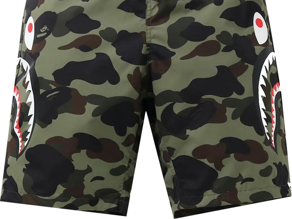 BAPE 1ST CAMO SIDE SHARK BEACH SHORTS - AUTHENTIC - NEW WITH TAGS