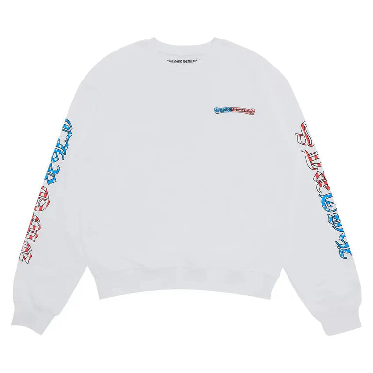 CHROME HEARTS MATTY BOY FLAG CREWNECK - AUTHENTIC -NEW WITH TAGS