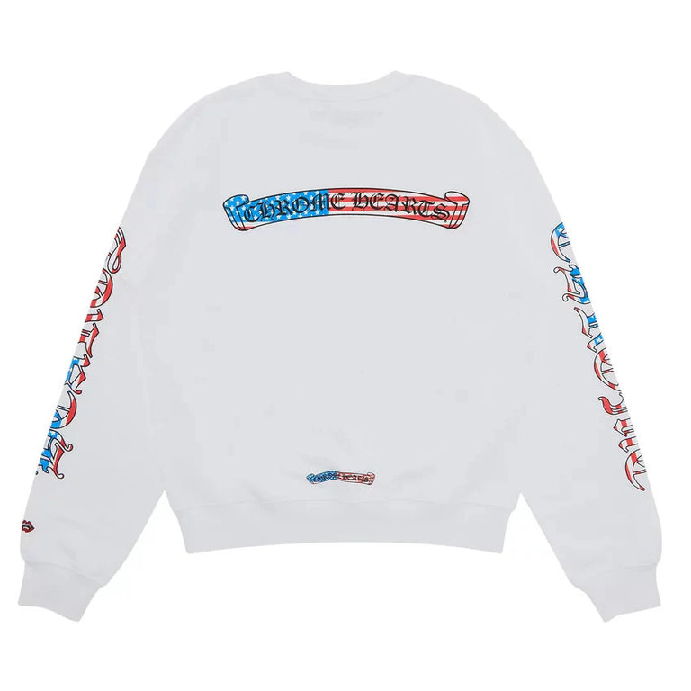 CHROME HEARTS MATTY BOY FLAG CREWNECK - AUTHENTIC -NEW WITH TAGS