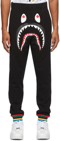 BAPE BLACK RIB SHARK LINE PANT - AUTHENTIC -NEW WITH TAGS