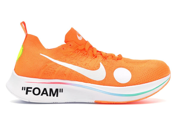 Off-White x Zoom Fly Mercurial Flyknit 'Total Orange' 2018 SKU AO2115 800 - Authentic - New in Box